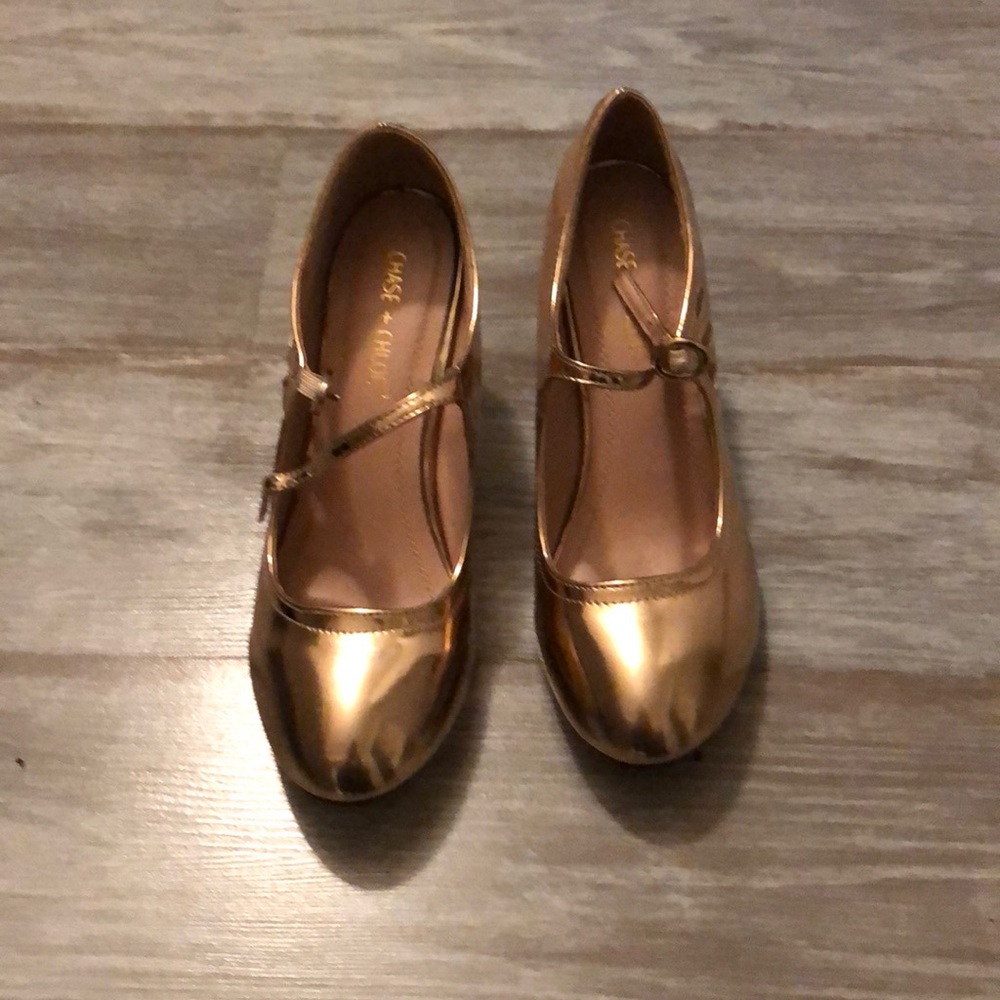 Rose gold kitten heels